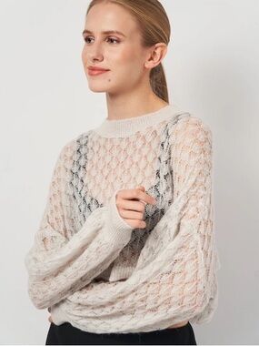 ZARA POINTELLE KNIT SWEATER
BLUE / GRAY